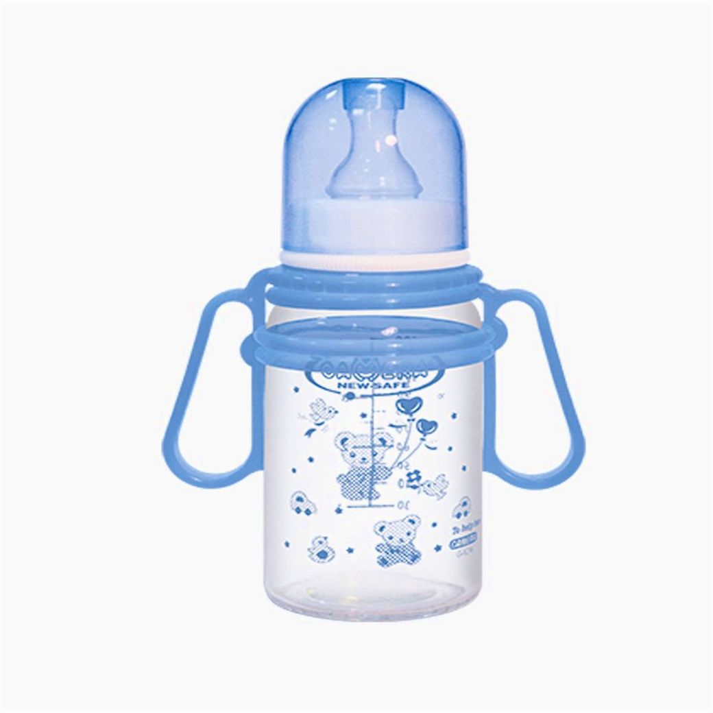 № 22264к Бутылочка классическая с ручками (стекло, силиконовая соска)