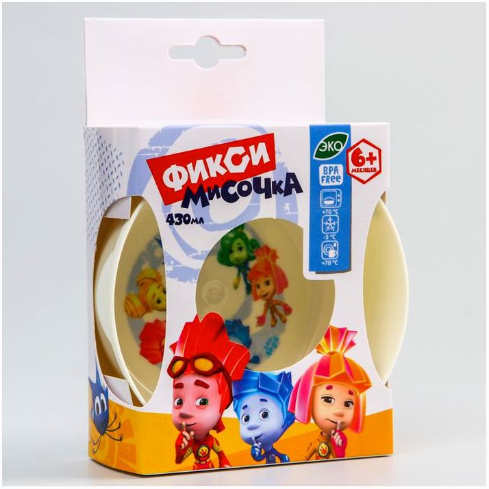 Картинка Глубокая детская тарелочка «ФИКСИКИ», 430 мл (№5388512) от магазина Мир детей Товары для Новорожденных