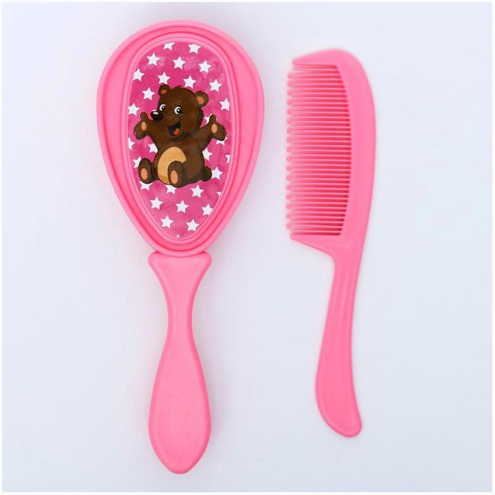 № 4770933 Набор детских расчесок, 2 шт., цвет розовый, рисунок МИКС