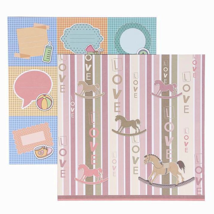 Картинка Набор цветной бумаги "Наш малыш" 12 листов 295 х 295 мм, плотность бумаги 150 гр/м2. (№4354877) от магазина Мир детей Товары для Новорожденных