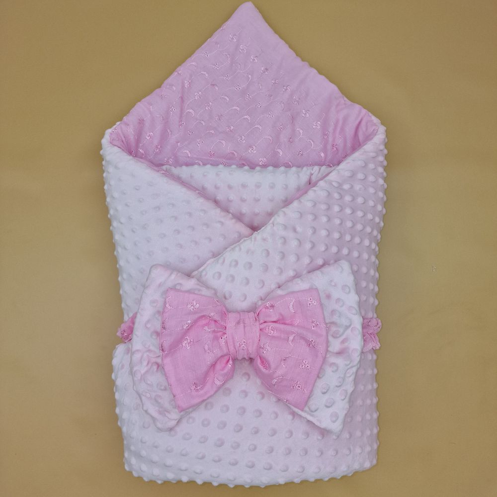 Картинка Конверт комплект на выписку 2 пр: одеяло+бант (двухсторонний) (№1876в-1-2_м) цвета в ассортименте от магазина Мир детей Товары для Новорожденных