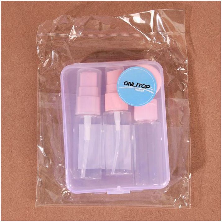 Картинка Набор для хранения в футляре, 4 предмета, цвет прозрачный/розовый (№4433081) от магазина Мир детей Товары для Новорожденных