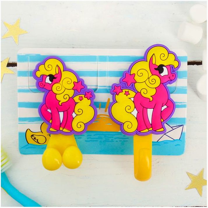 № 3944847 Набор «Пони», держатель для зубной щётки, крючок, мыльница, 13 х 9.5 см