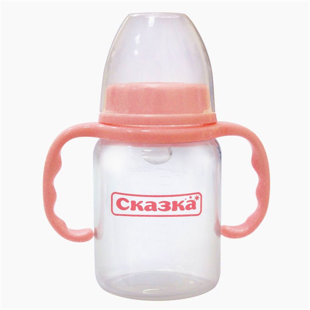 № 1003С Бутылочка классическая с ручками (пластик, силиконовая соска)