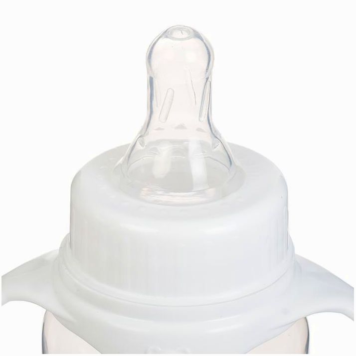 Картинка Бутылочка для кормления, классическое горло, с ручками, 250 мл., от 3 мес., цвет белый (№2969748) от магазина Мир детей Товары для Новорожденных