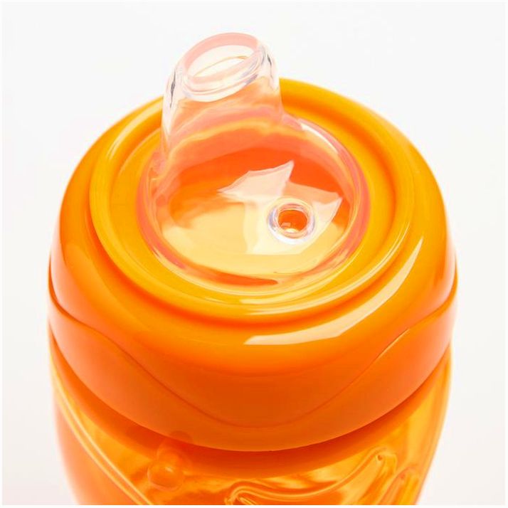 Картинка Поильник детский с мягким носиком, 300 мл., на ремещке, цвет оранжевый (№4591156) от магазина Мир детей Товары для Новорожденных