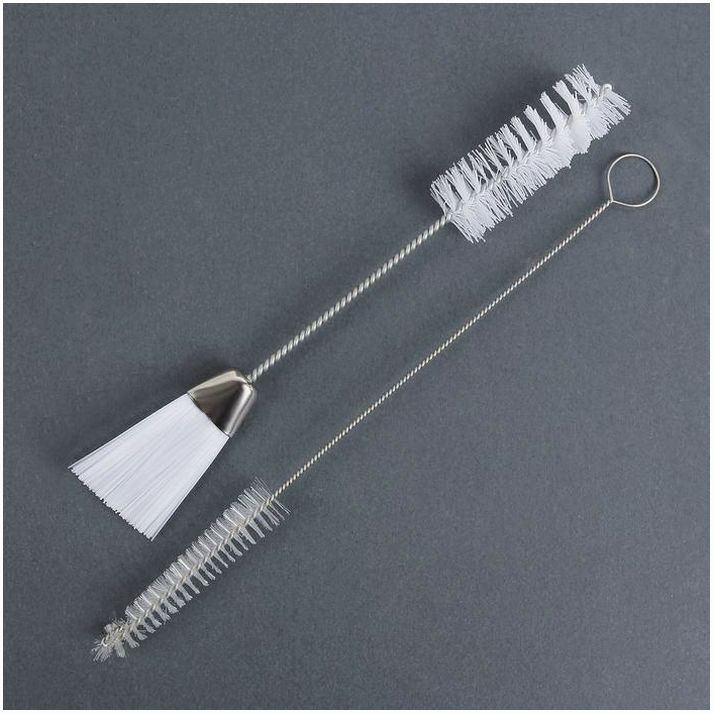 Набор ёршиков для посуды Доляна, 2 шт: 14,5?2,5 см, 17?0,5 см, цвет белый артикул анонс 3565815