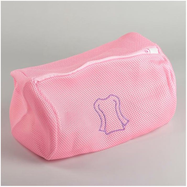 № 2516026 Мешок для стирки Доляна, 34?23?23 см, трехслойный, крупная сетка, цвет МИКС