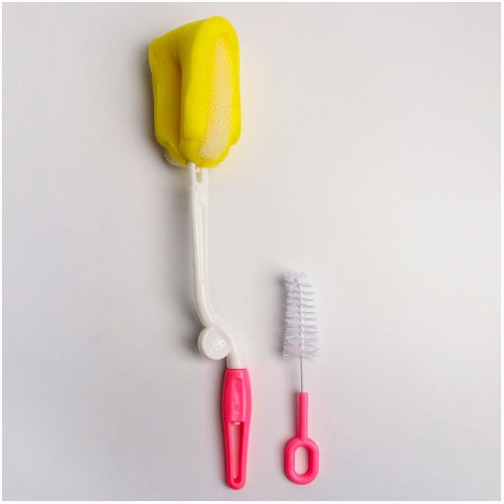 Картинка Набор ёршиков для бутылочек и сосок, с губкой, 2 предмета, цвета МИКС (№1592999) от магазина Мир детей Товары для Новорожденных