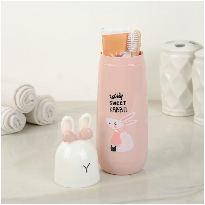 № 4617937 Футляр для зубной щётки и пасты «Кролик», 22,5 см, цвет МИКС