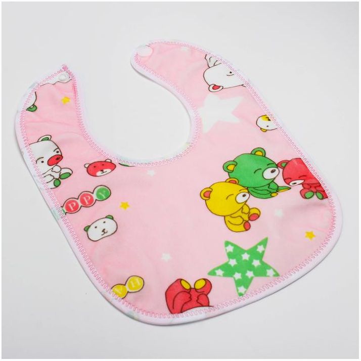 № 2315129 Нагрудник/слюнявчик для кормления «Для малышек» на кнопке, МИКС