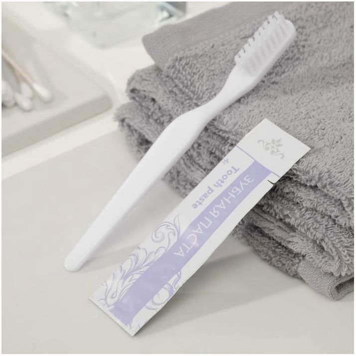 Зубной набор, щетка 14 см + зубная паста 4 г артикул анонс 4894535