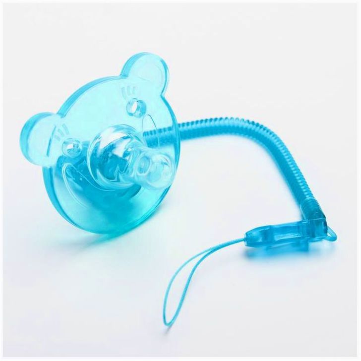 Пустышка цельносиликоновая, с держателем, в контейнере, от 0 мес., цвет зеленый артикул анонс 4350294