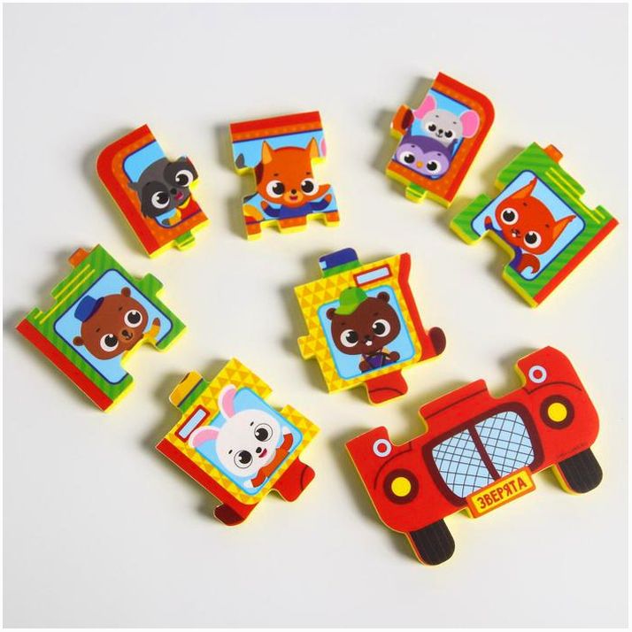 № 5302624 Мягкий пазл для малышей «Пирамидка: Транспорт», 8 деталей, Крошка Я