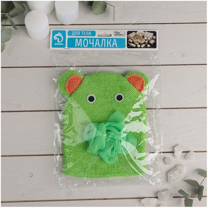 Картинка Мочалка-варежка детская для купания Доляна «Слоник», цвет МИКС (№2812985) от магазина Мир детей Товары для Новорожденных
