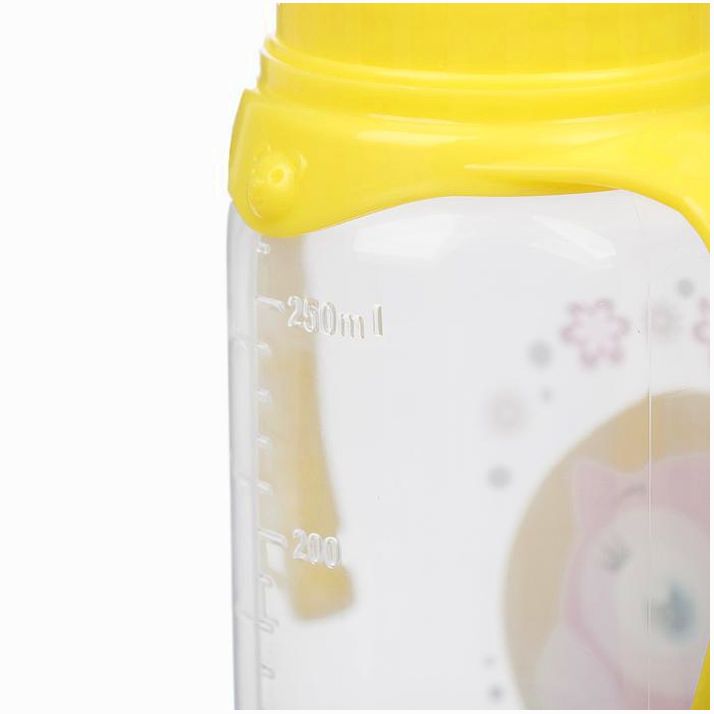 Картинка Бутылочка «Совушка Лили» классическая, с ручками, 250 мл, от 0 мес., цвет жёлтый (№2969816) от магазина Мир детей Товары для Новорожденных