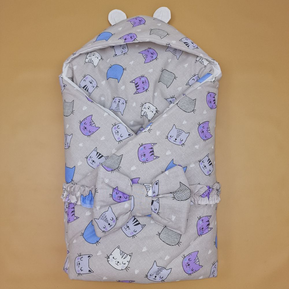 Комплект на выписку 2 пр: одеяло с капюшоном+бант (бязь) артикул анонс 1885б-0-1_м_11