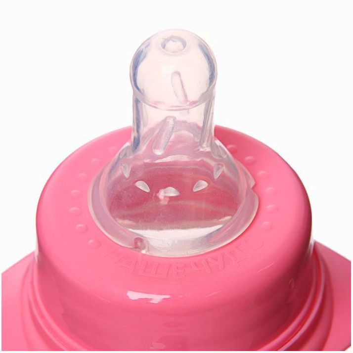 Картинка Бутылочка «Любимая доченька», клас горло, приталенная, с ручками, 250 мл, от 0 мес, цвет розовый (№2969811) от магазина Мир детей Товары для Новорожденных