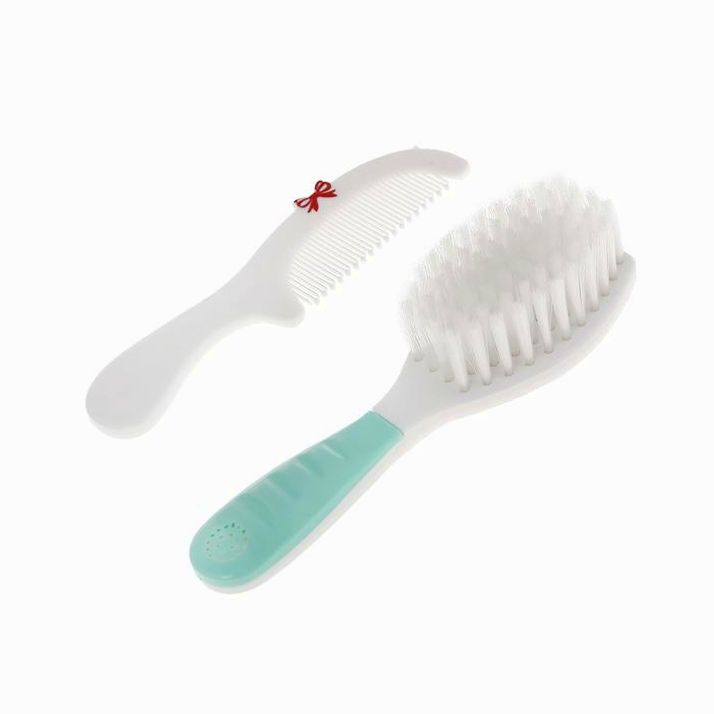 Расчёска детская + массажная щётка для волос в наборе «Мишка», от 0 мес., цвета рукоятки МИКС артикул анонс 1923359