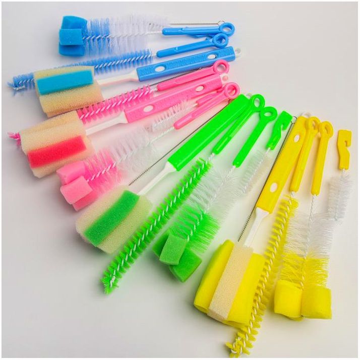 Набор ёршиков по уходу за детскими бутылочками, 5 предметов, цвет МИКС артикул анонс 3780064