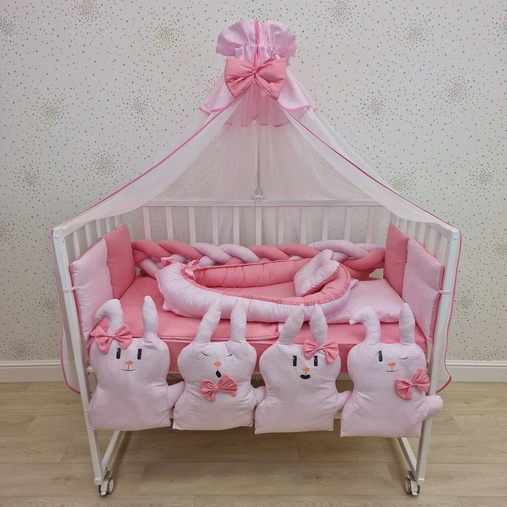 КПБ 17 пр (балдахин + борт + пододеяльник + одеяло + наволочка + 2подушки + простынь + гнездо (бязь) артикул анонс 1170-0-1_06