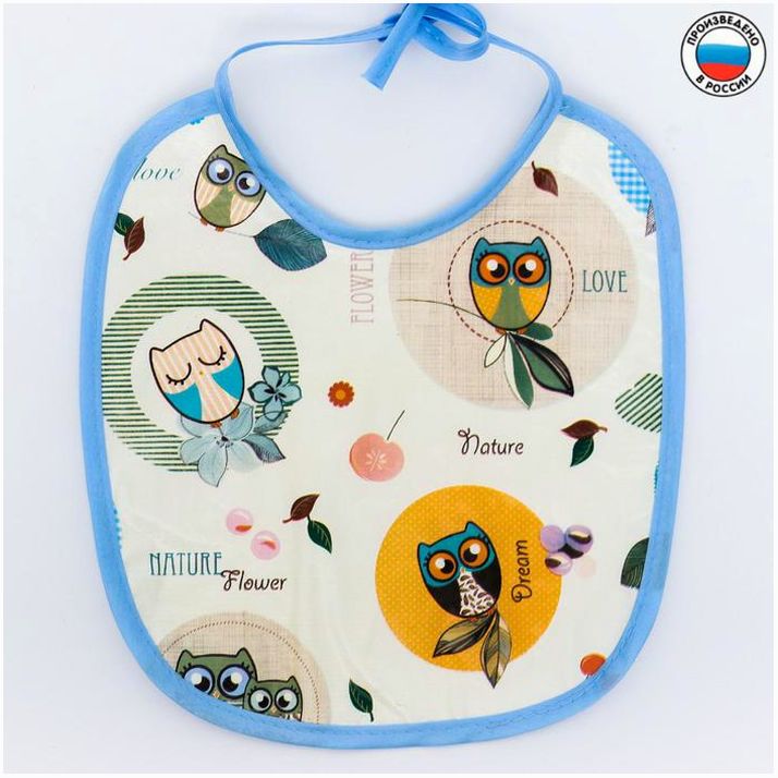 Нагрудник для кормления «Совы» непромокаемый на завязках, МИКС артикул анонс 1125174
