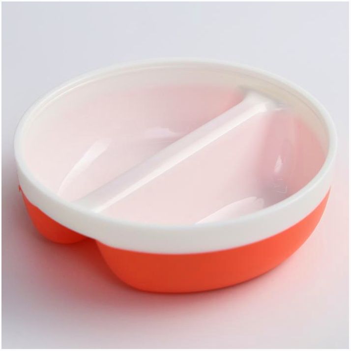 Картинка Тарелка детская 2 в 1, двухсекционная миска + крышка, цвет розовый, 2х100 мл, 13х13х7 (№2825380) от магазина Мир детей Товары для Новорожденных