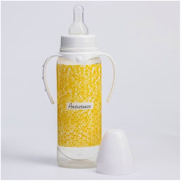 Картинка Бутылочка для кормления «Antistress», классическое горло, 250 мл., от 0 мес., цилиндр (№5399874) от магазина Мир детей Товары для Новорожденных