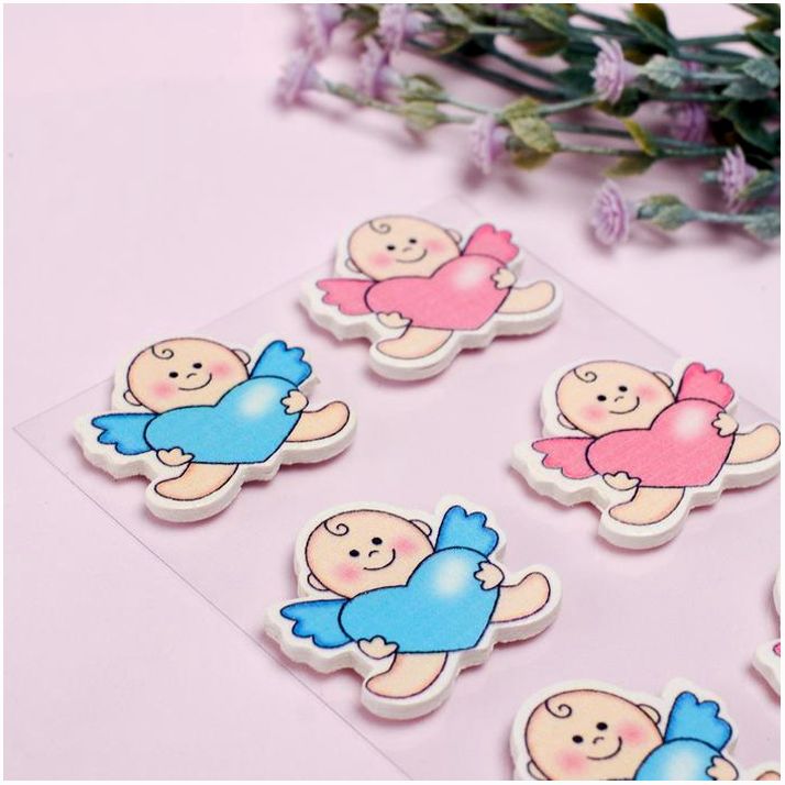 № 1215249 Наклейки декор дерево «Ангелочки», набор 6 шт.