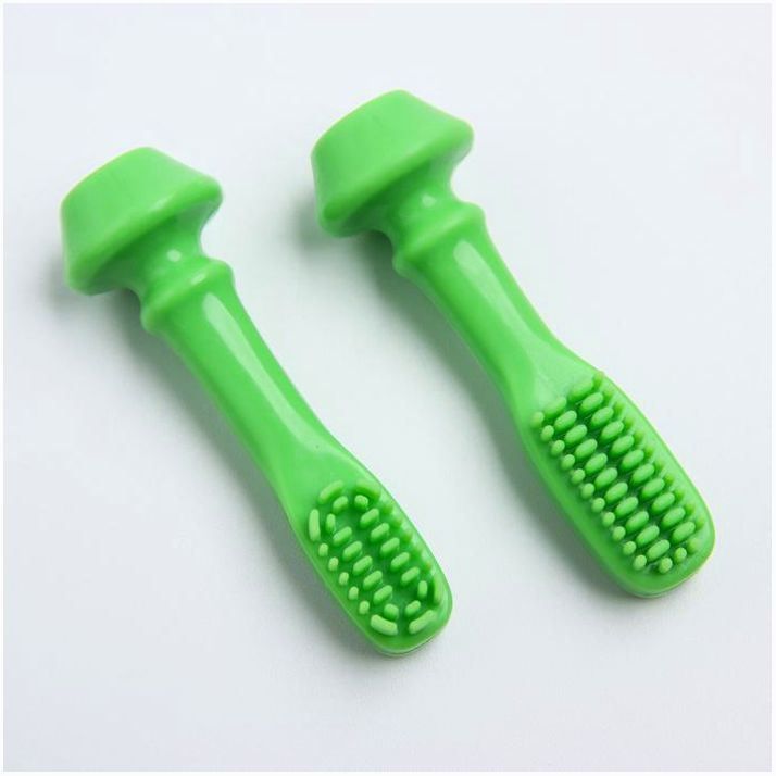 Картинка Детская зубная щетка-массажер,силикон, с ограничителем на присоске, цвет МИКС (№4350273) от магазина Мир детей Товары для Новорожденных