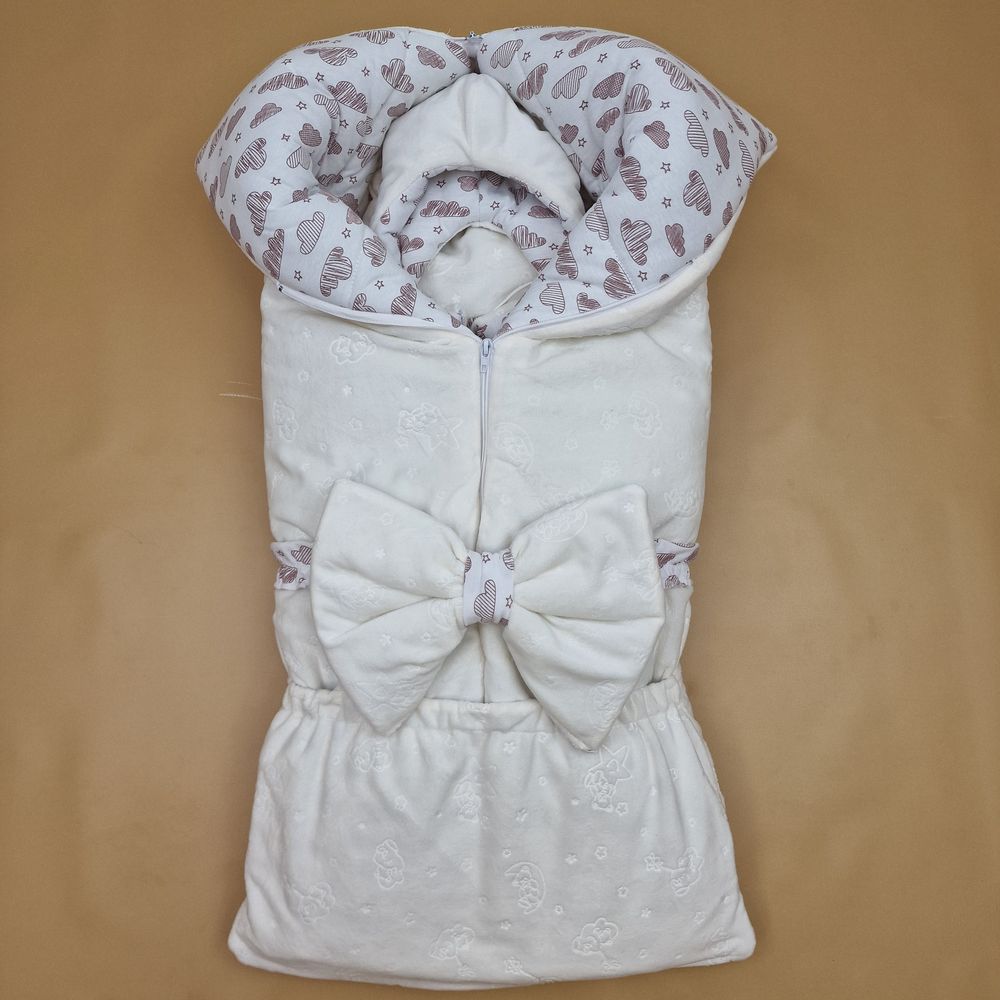 № 7496-0-1 Конверт - одеяло трансформер с карманом+бант-подушка ассорти (плюш/интерлок)