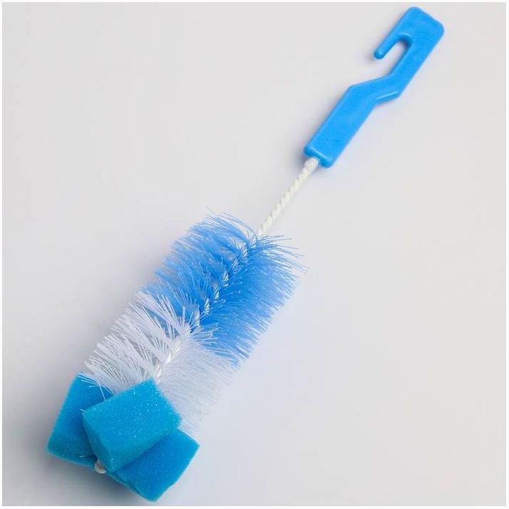 № 553323 Ёршик для бутылочек с губкой, цвета МИКС