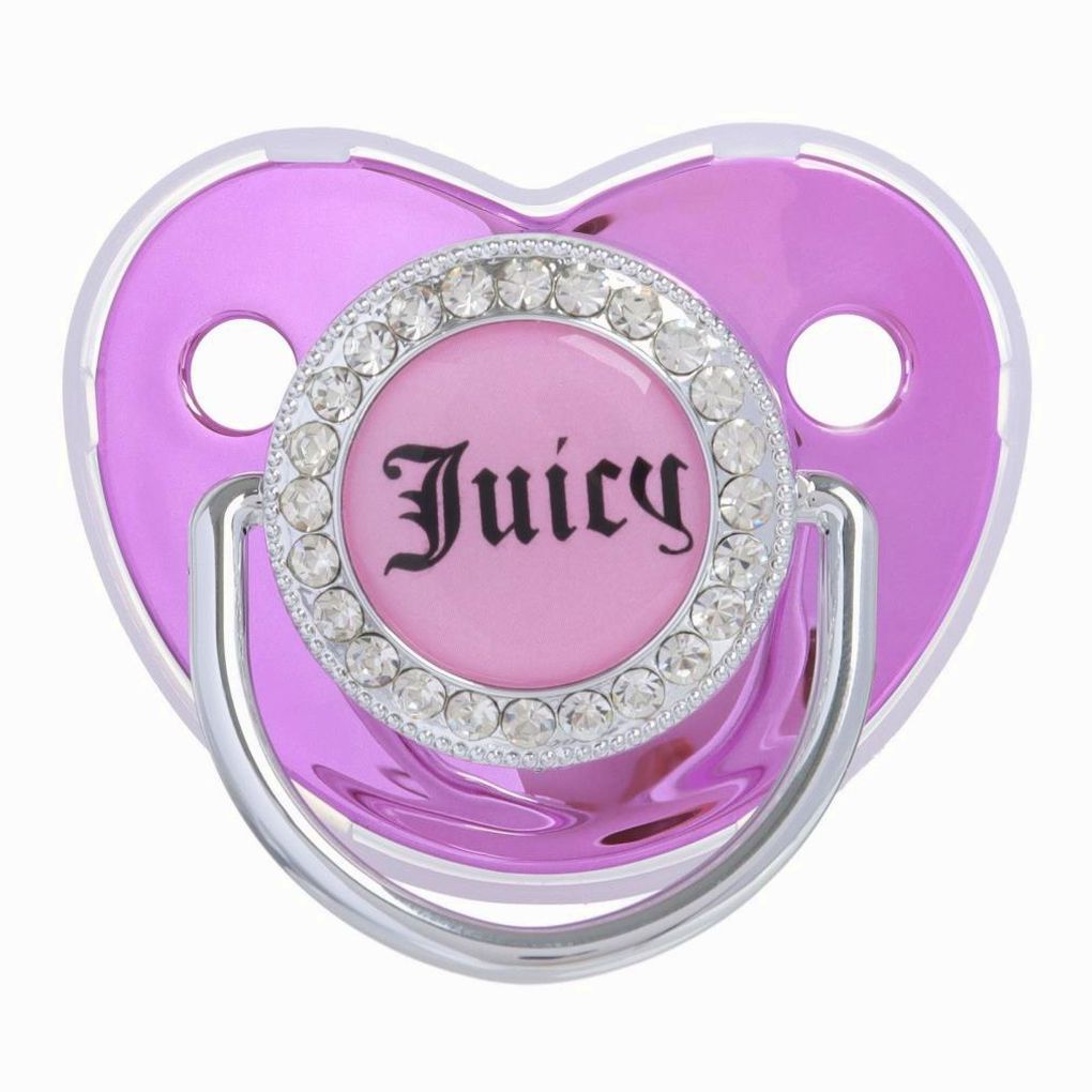 Картинка Набор: пустышка ортодонтическая с держателем, JUICY, , от 6 мес, розовая/серебро, стразы (№10092749) от магазина Мир детей Товары для Новорожденных