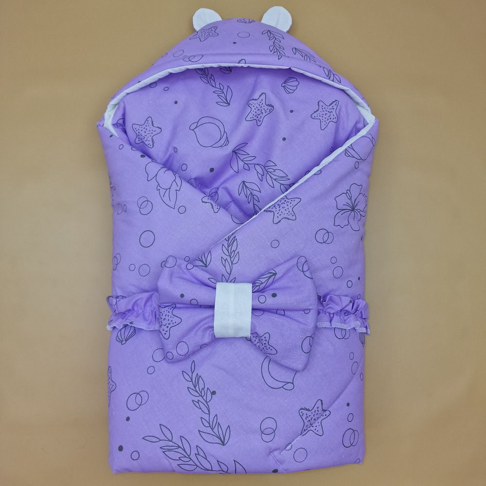 Комплект на выписку 2 пр: одеяло с капюшоном+бант (бязь) артикул анонс 1885б-0-1_м_09