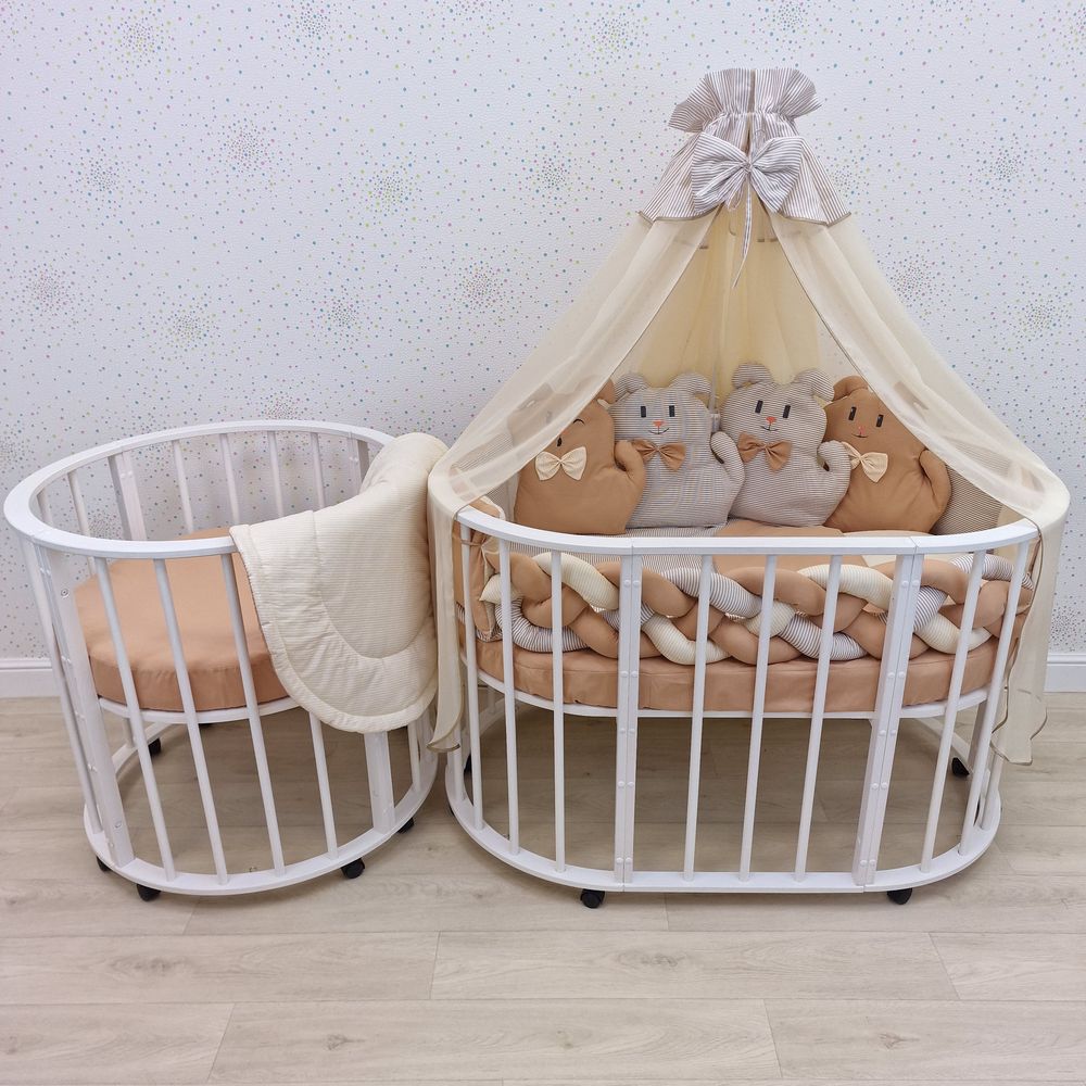 Картинка КПБ 17 пр (балдахин + борт + пододеяльник + 2 одеяла + наволочка + подушка + 2 простынки (бязь) (№1187-О-1) цвета в ассортименте от магазина Мир детей Товары для Новорожденных