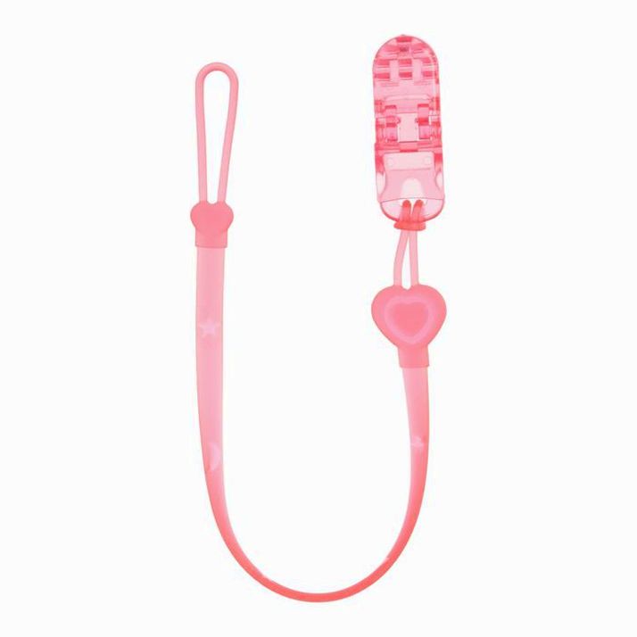 Держатель для соски - пустышки «Сердце», силиконовый, цвет розовый артикул анонс 9459126