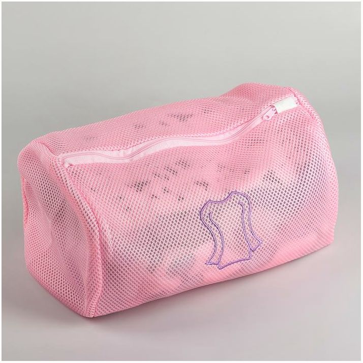 Мешок для стирки Доляна, 34?23?23 см, трехслойный, крупная сетка, цвет МИКС артикул анонс 2516026