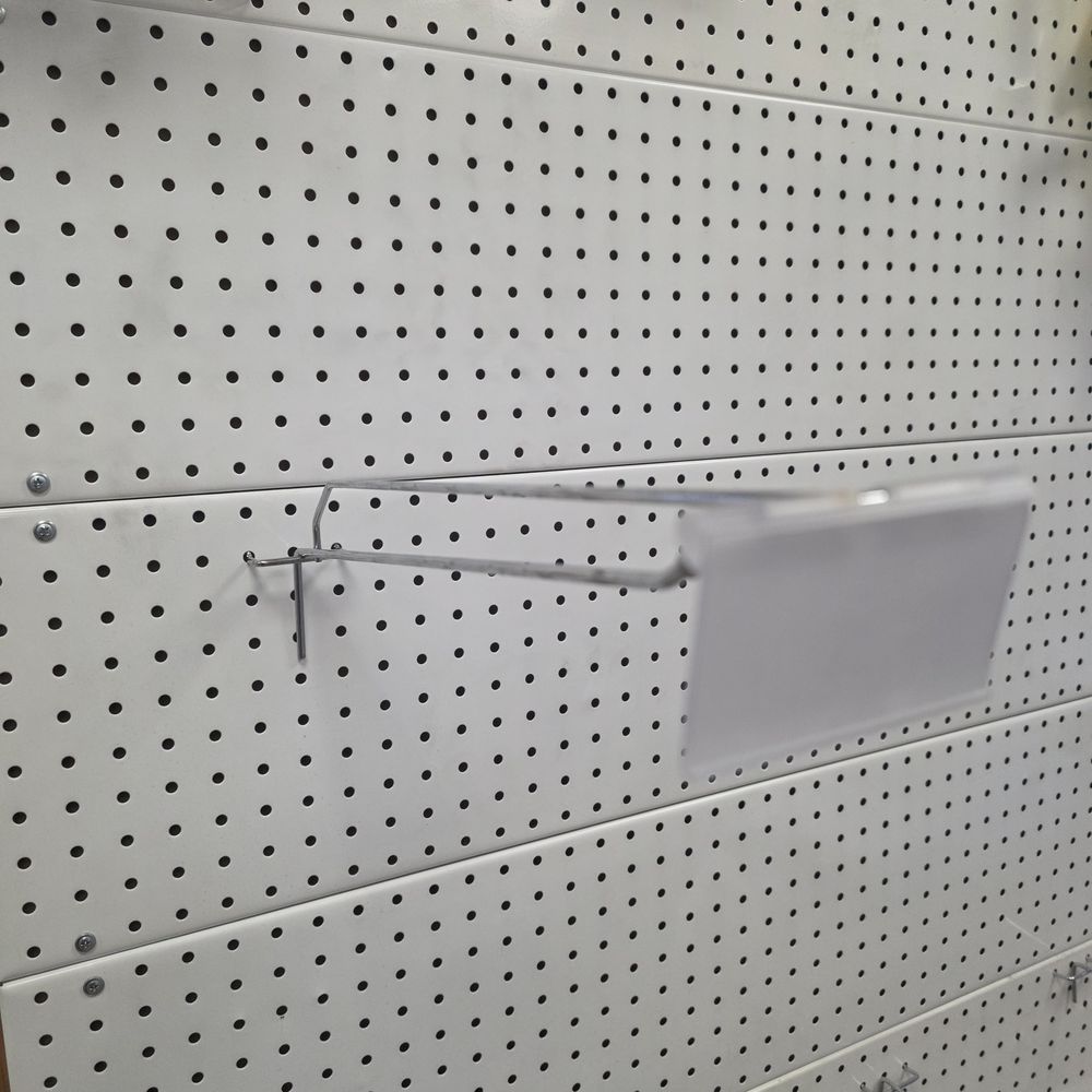 Крючок (кронштейн) на перфорированный стеллаж водолей (длина 20 см/ценникодержатель) хром артикул анонс вод-дв-20ц