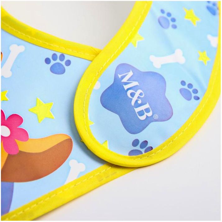 № 4645593 Нагрудник для кормления «ТРЕНД. Собачки» непромокаемый на липучке, с карманом