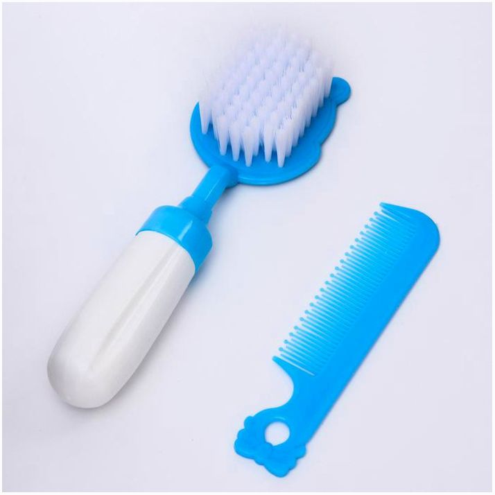 Картинка Набор расчёсок «Бегемотик», 2 предмета: расчёска с зубчиками + щётка (№4798837) от магазина Мир детей Товары для Новорожденных