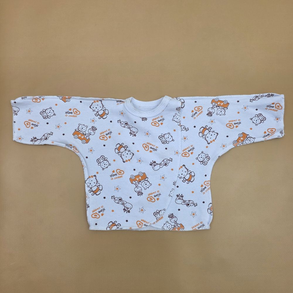 Распашонка №6 (футер, на запах, кнопки на плечиках, швы наружу) артикул анонс 15120-56МД