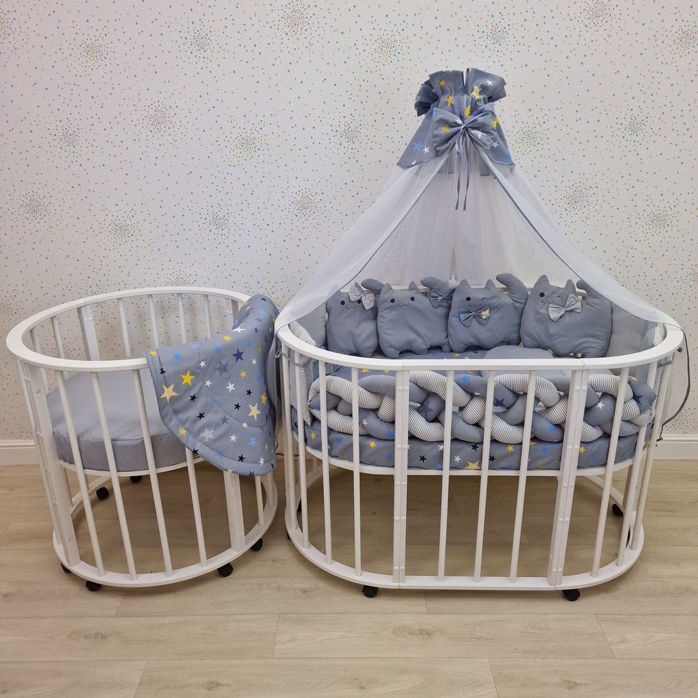 Картинка КПБ 17 пр (балдахин + борт + пододеяльник + 2 одеяла + наволочка + подушка + 2 простынки (бязь) (№1189-О-1) цвета в ассортименте от магазина Мир детей Товары для Новорожденных