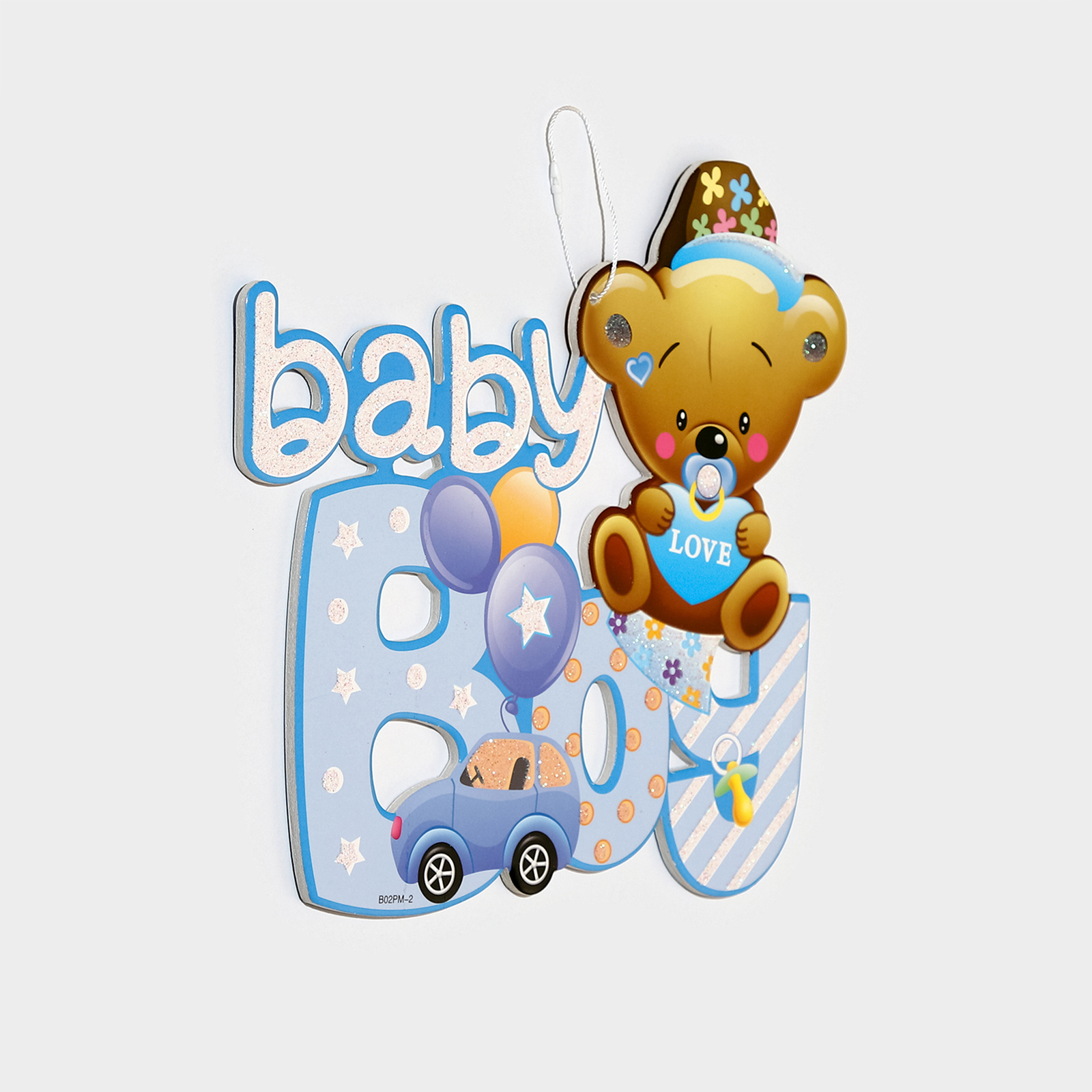 Картинка Декоративное украшение (подвеска) "Baby Boy" 28,5х26 см см, цв. голубой (№10519023) от магазина Мир детей Товары для Новорожденных