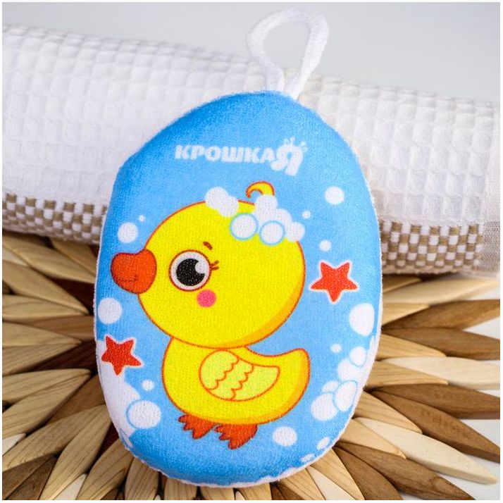 Мочалка детская, махровая «Уточка» артикул анонс 4756861