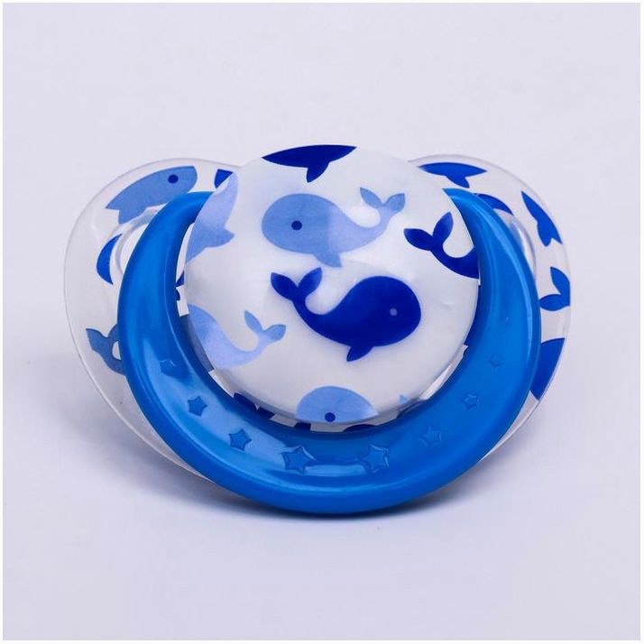 Соска-пустышка ортодонтическая, силикон, от 3 мес., «Кит», цвет голубой артикул анонс 4770914