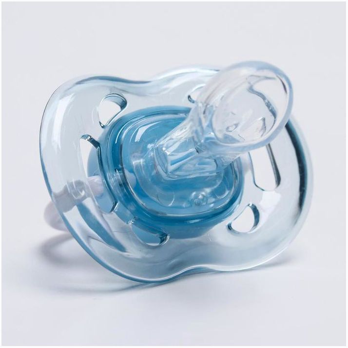 Картинка Соска - пустышка ортодонтическая, силикон, +6 мес., с колпачком, цвет голубой (№4780670) от магазина Мир детей Товары для Новорожденных