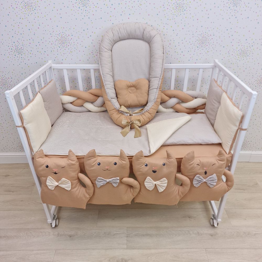 КПБ 16 пр (борт + пододеяльник + одеяло + наволочка + 2подушки + простынь + гнездо (бязь) артикул анонс 1172-0-1бб_05