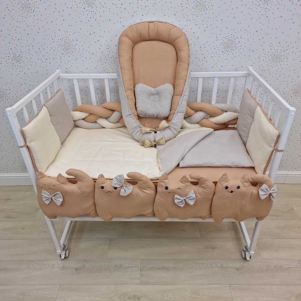 КПБ 16 пр (борт + пододеяльник + одеяло + наволочка + 2подушки + простынь + гнездо (бязь) артикул анонс 1173-0-1бб_04