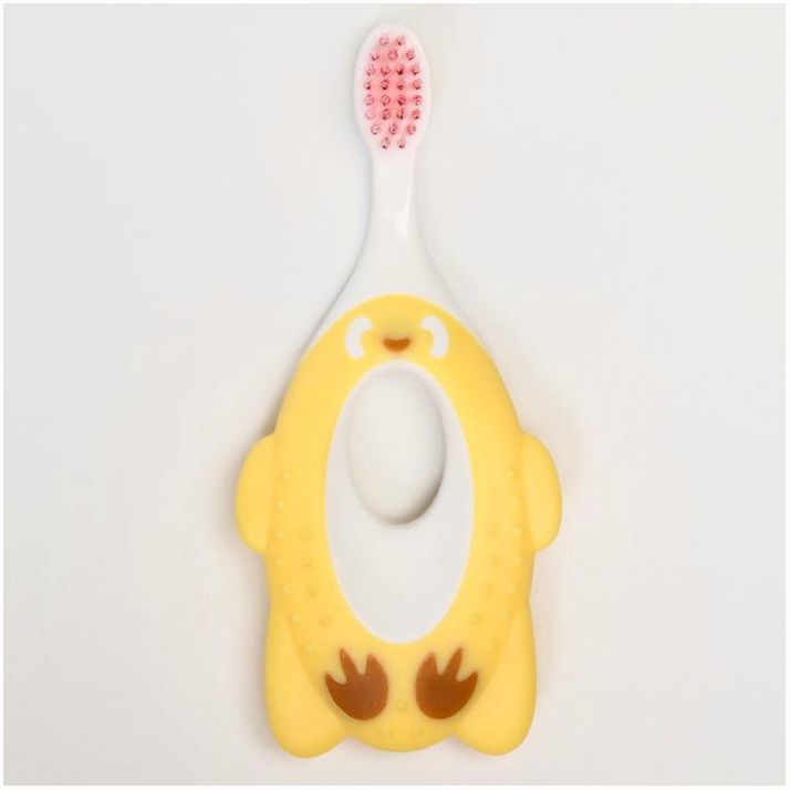 № 6913485 Детская зубная щетка, нейлон, с ограничителем, цвет желтый