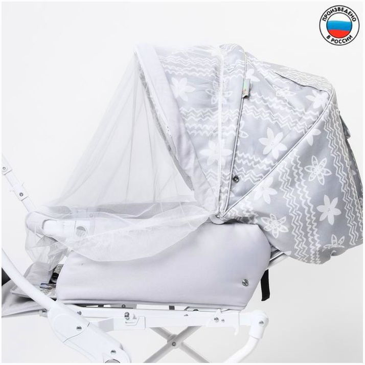 Универсальная москитная сетка для детской коляски 80х100 см, на резинке, цвет белый артикул анонс 4940740